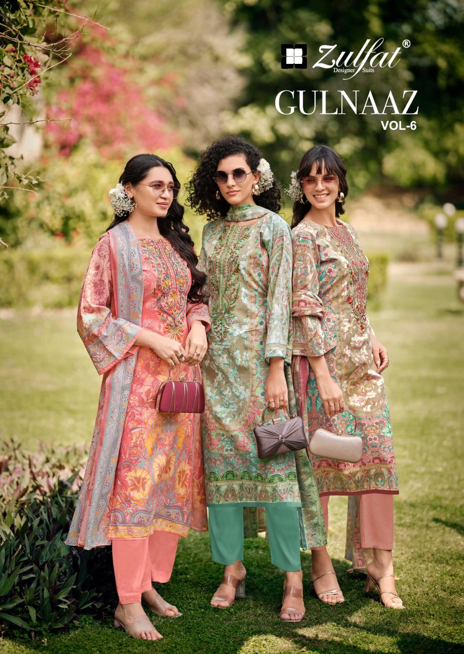 Zulfat Gulnaaz Vol 6 catalog catalogue dress materials wholesale surat